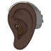 🦻🏿 ear with hearing aid: dark skin tone display on Apple